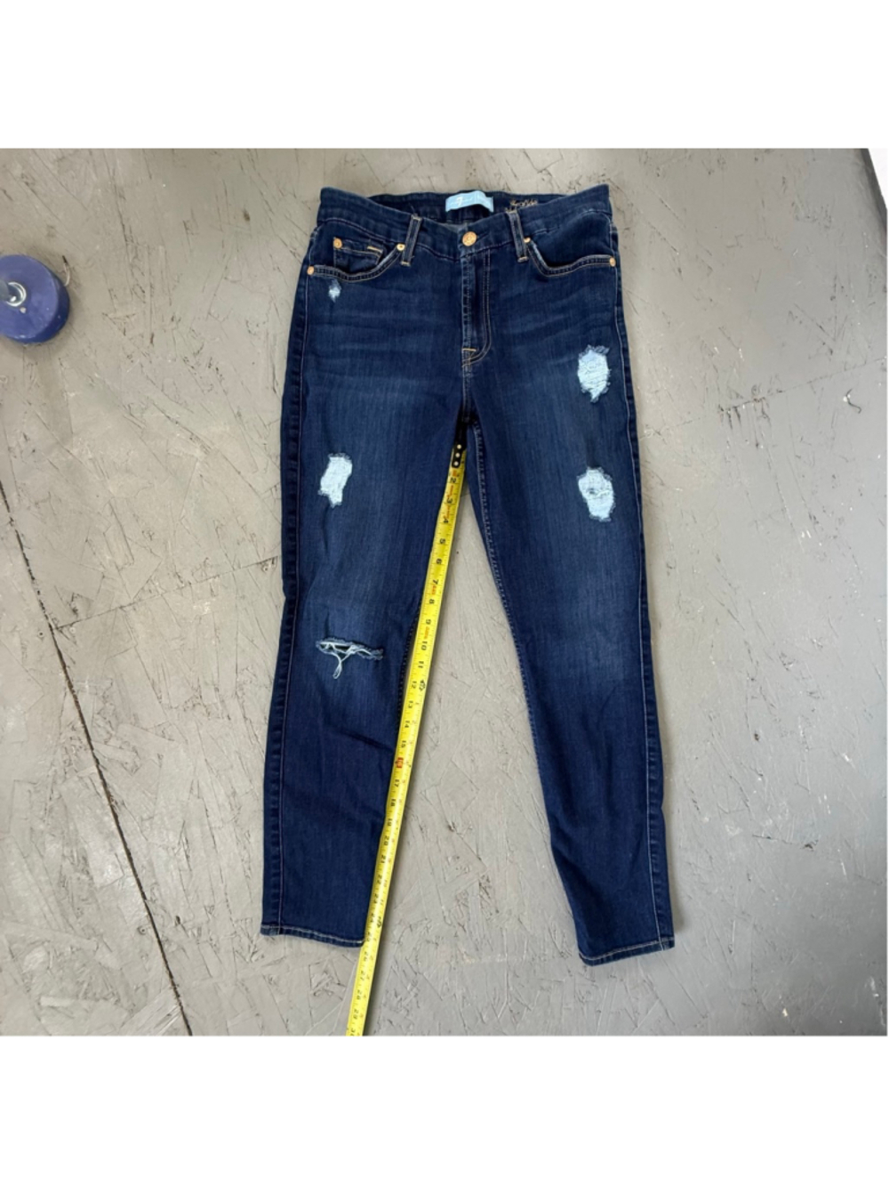 7 For All Mankind b(air) Ankle Skinny Distressed Jeans Size 28 - Picture 7 of 8